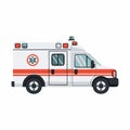 Emergency Ambulance Vehicle Flat Design Vector Illustration Royalty Free Stock Photo