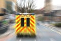 Emergency ambulance with zoom effect Royalty Free Stock Photo