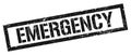 EMERGENCY black grungy rectangle stamp