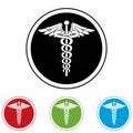 Emergency black ,red,green and blue web icons. Royalty Free Stock Photo