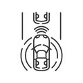 Emergency brake assist color line icon. Safety distance. Collision warning concept. Driverless auto. Pictogram for web page,