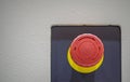 Emergency button stop red off safety control Royalty Free Stock Photo