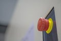 Emergency button stop red off safety control Royalty Free Stock Photo