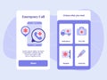 Emergency call ambulance first aid hospital check up for mobile apps template banner page UI with two variations modern