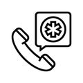 emergency call ambulance line icon vector illustration