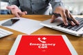 Emergency Call Center Service Urgent Accidental Hotline medical Royalty Free Stock Photo