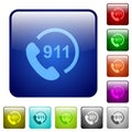 Emergency call 911 color square buttons