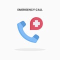 Emergency Call icon flat.