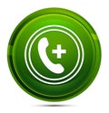 Emergency call icon glassy green round button illustration Royalty Free Stock Photo