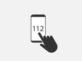 Emergency call icon. Vector illustration, flat design Royalty Free Stock Photo