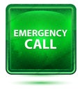 Emergency Call Neon Light Green Square Button