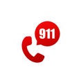 911 Emergency Call Number button