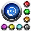 Emergency call 112 round glossy buttons