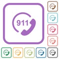 Emergency call 911 simple icons