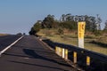 Emergency call SOS phone in Castello Branco Highway SP-280 on municipality of Aguas de Santa Barbara, Sao Paulo state, Braz Royalty Free Stock Photo