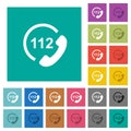 Emergency call 112 square flat multi colored icons