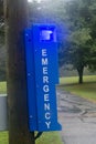 Emergency callbox with raindrops