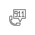 Emergency calling service line icon