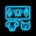 emergency care domestic pets neon glow icon illustration