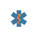 Emergency Care flat icon. Colored simple element from medicine collection for infographics, web design and more Royalty Free Stock Photo