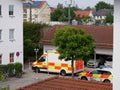 Emergency cars in Germany - doctor visit during corona virus time Royalty Free Stock Photo