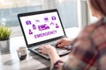 Emergency concept on a laptop screen Royalty Free Stock Photo
