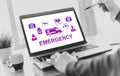 Emergency concept on a laptop screen Royalty Free Stock Photo