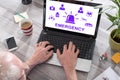 Emergency concept on a laptop screen Royalty Free Stock Photo