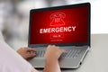 Emergency concept on a laptop Royalty Free Stock Photo