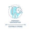 Emergency contraception turquoise concept icon