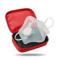 emergency CPR pocket mask in red case Royalty Free Stock Photo
