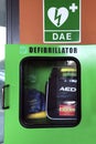Emergency defibrillator, DAE, medical lifesaver device Royalty Free Stock Photo
