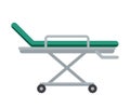 Emergency department stretchers flat illustration. Cartoon medical equipment for injured patients. Hospital bed isolated Royalty Free Stock Photo