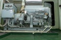 Emergency Diesel generator. Marine engine. Safety equipment