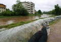 Emergency dikes to stem the flood of the river Bacchiglione