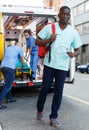 Emergency doctors with first aid kit Royalty Free Stock Photo