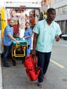 Emergency doctors with first aid kit Royalty Free Stock Photo