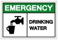 Emergency Drinking Water Symbol Sign ,Vector Illustration, Isolate On White Background Label .EPS10