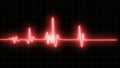 Emergency ekg monitoring. Red glowing neon heart pulse. Heart beat. Electrocardiogram, Red glowing neon heart pulse illustration Royalty Free Stock Photo