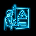 emergency electricians neon glow icon illustration