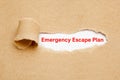 Emergency Escape Plan Torn Paper Concept Royalty Free Stock Photo