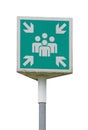 Emergency evacuation assembly point sign banner