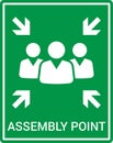 Emergency evacuation assembly point sign. Assembly point icon. Safety Signs. Evacuation Plan. Vector illustration Royalty Free Stock Photo