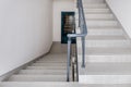 emergency and evacuation exit stairs in up ladder in new empty office building Royalty Free Stock Photo