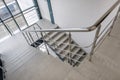 emergency and evacuation exit stairs in up ladder in new empty office building Royalty Free Stock Photo