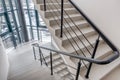 emergency and evacuation exit stairs in up ladder in new empty office building Royalty Free Stock Photo