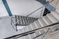 emergency and evacuation exit stairs in up ladder in new empty office building Royalty Free Stock Photo