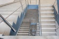 emergency and evacuation exit stairs in up ladder in new empty office building Royalty Free Stock Photo