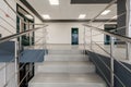 emergency and evacuation exit stairs in up ladder in new empty office building Royalty Free Stock Photo