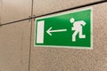 Emergency Evacuation Sign On Wall Royalty Free Stock Photo